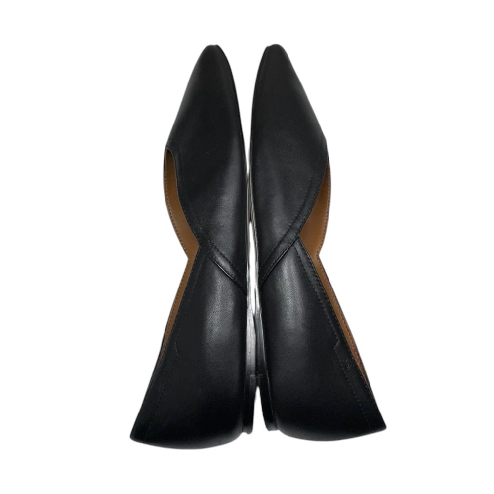 Franco Sarto Adelina Black Leather Square Toe Ballet Flats Size 8.5 - Picture 4 of 12